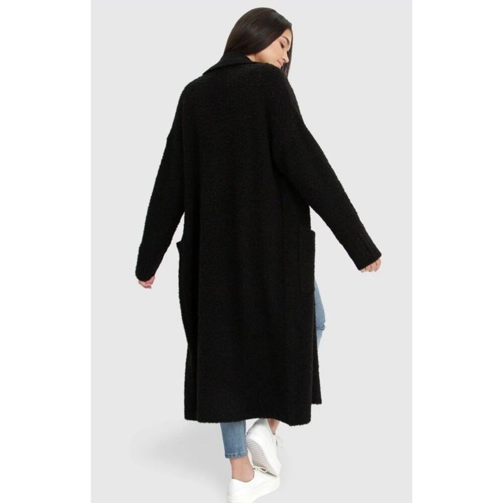 Belle & Bloom Born To Run Sustainable Black Sweater Jacket S M Boucle Academia - Picture 2 of 6